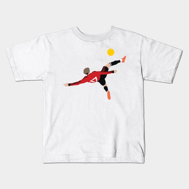 Garnacho 17 Man Utd Overhead Kick Goal Kids T-Shirt by Jackshun